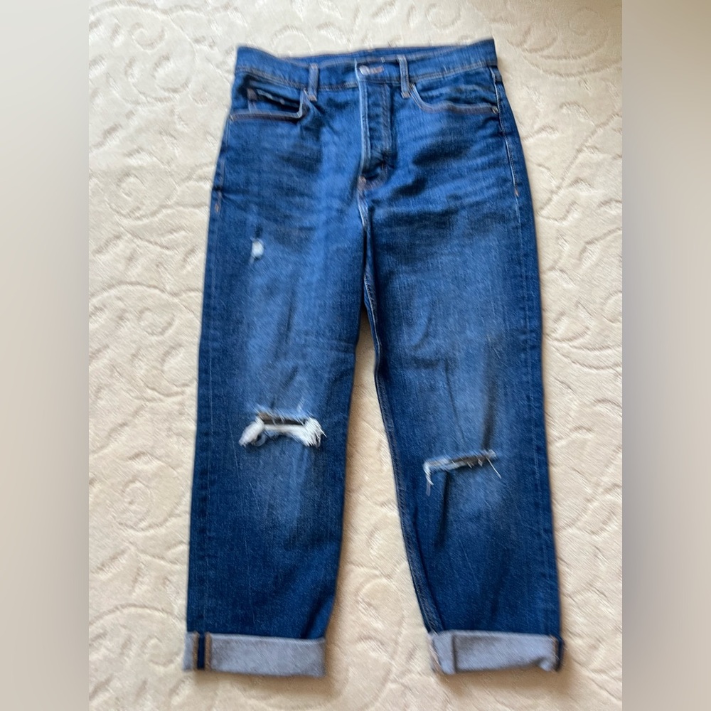 Old Navy Super Hi Rise Women’s Ripped jeans medium wash button fly